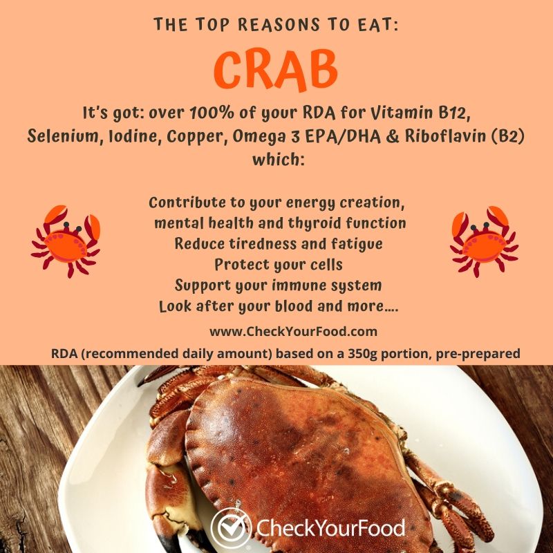 The health benefits of whole crab