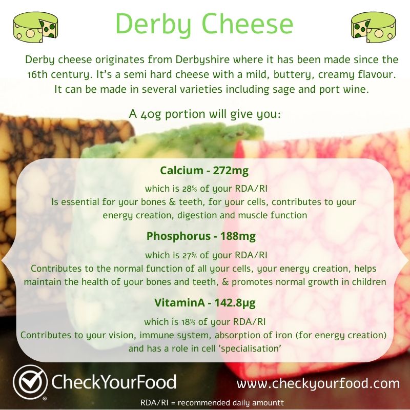 The health benefits of derby cheese