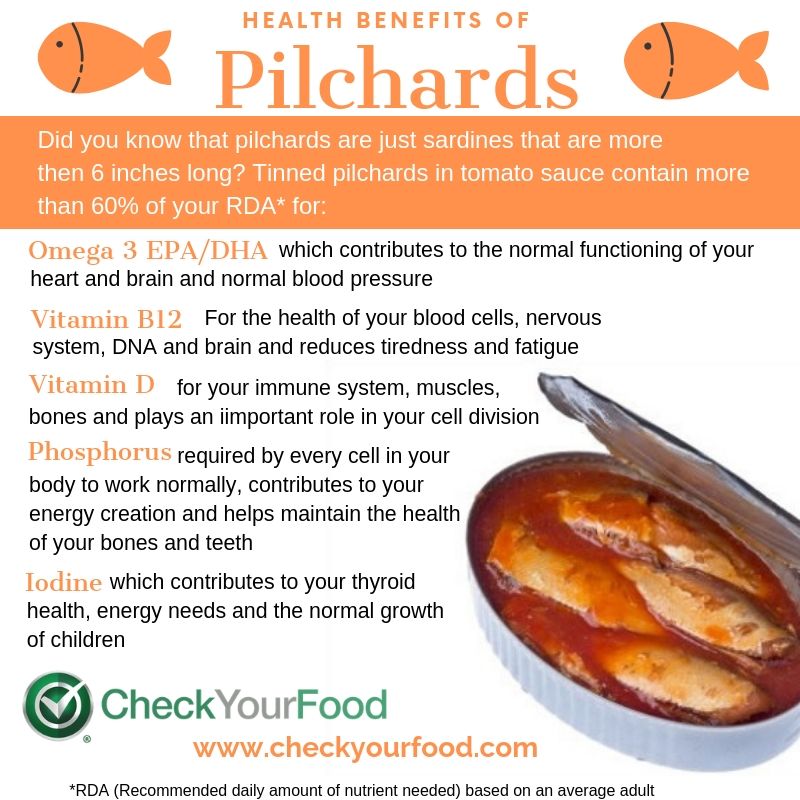 The health benefits of pilchards in tomato sauce