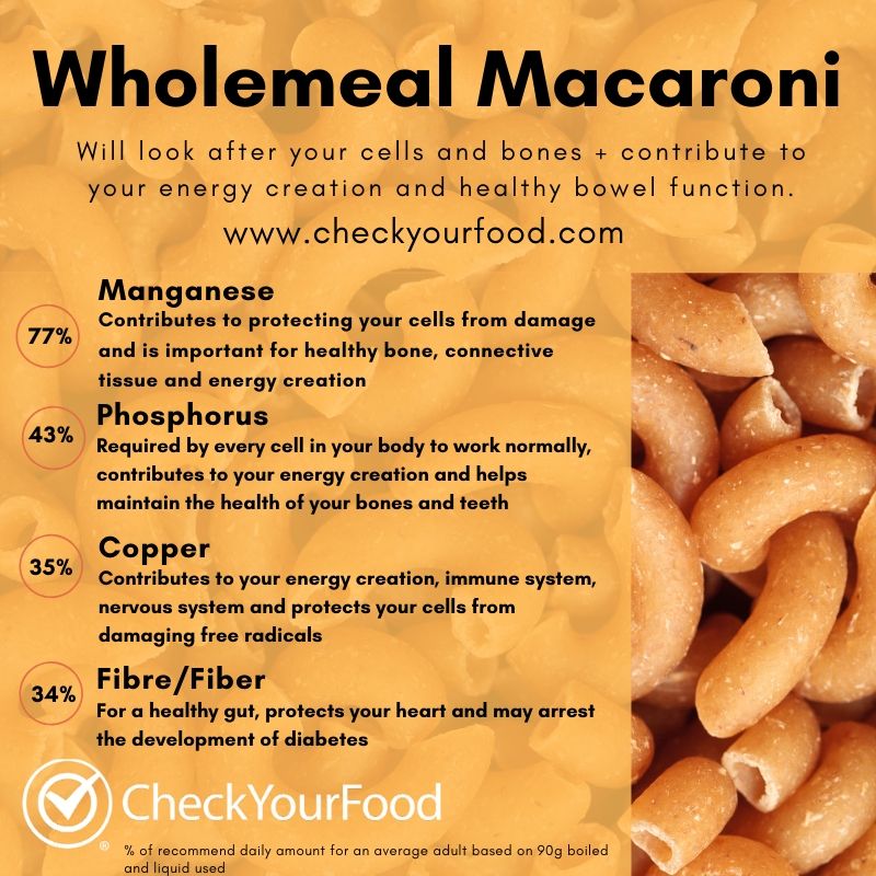 Wholemeal macaroni