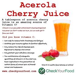 The health benefits of acerola cherry juice