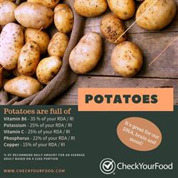 The health benefits of Potatoes nutritional information