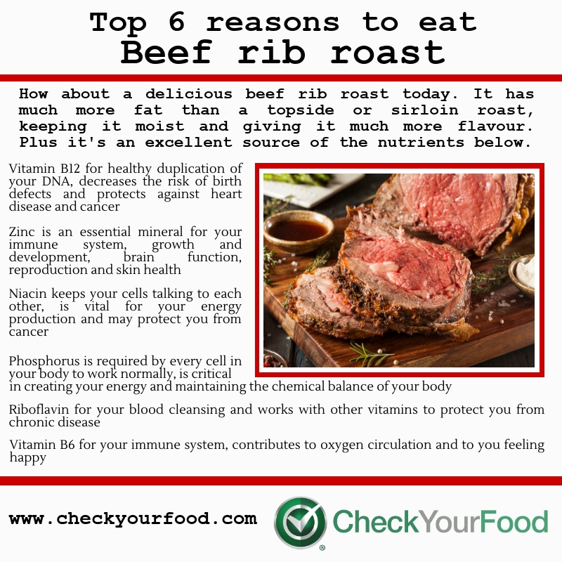 The health benefits of beef rib roast