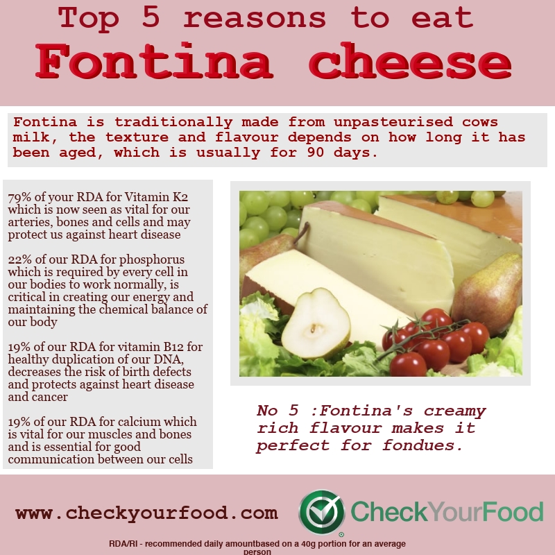 The health benefits of fontina cheese