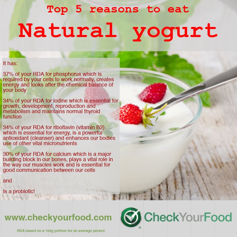 The health benefits of natural yogurt