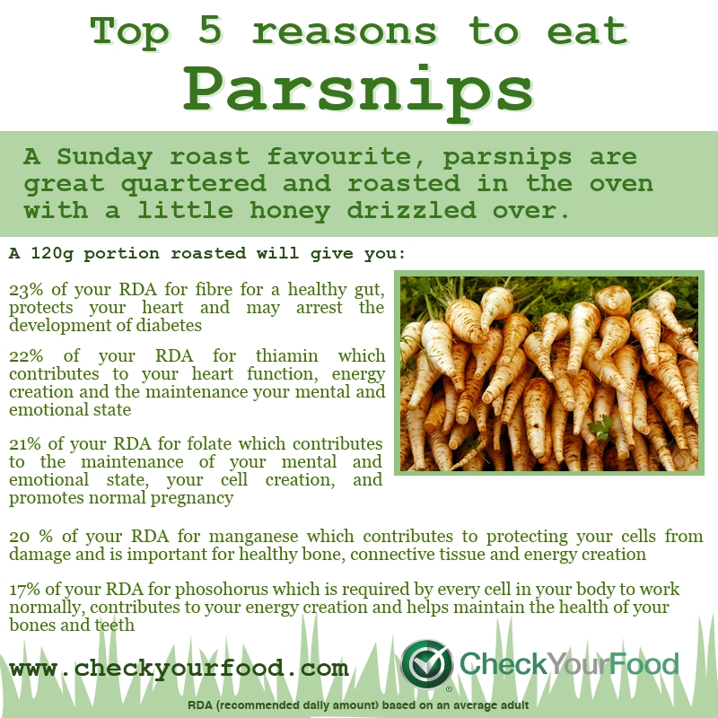 The health benefits of parsnips