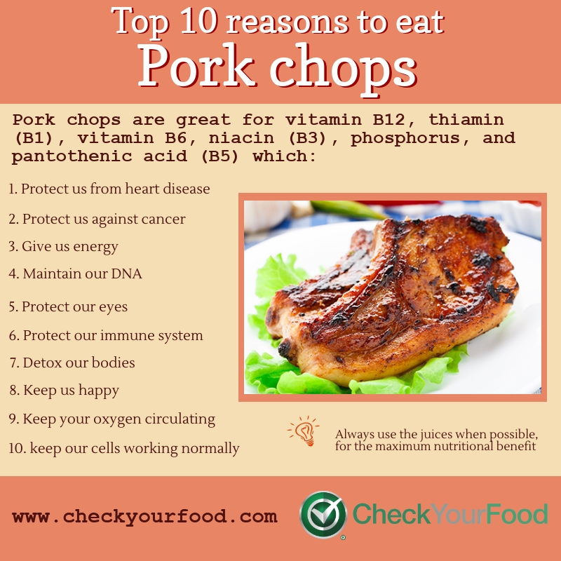 The health benefits of pork chops