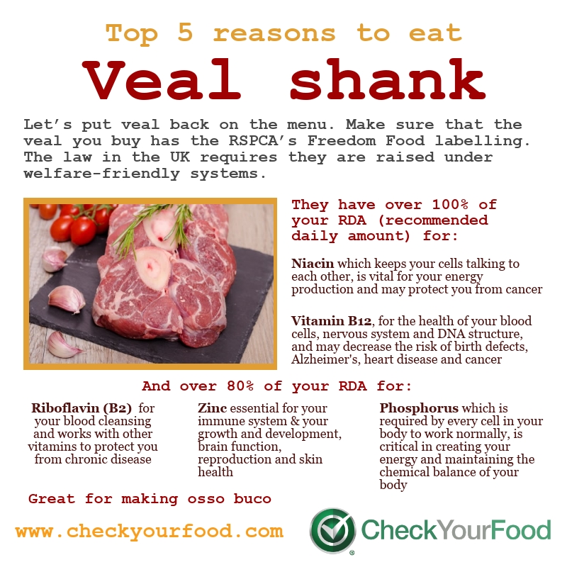 The health benefits of veal shank