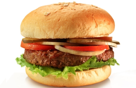 Burger w/ bun- takeaway nutritional information