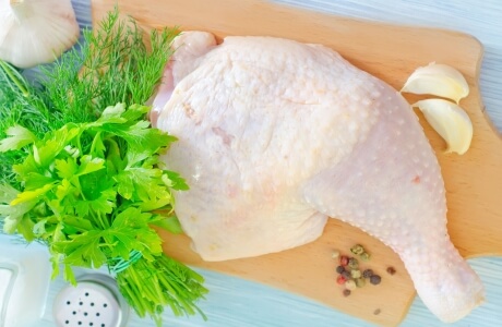 Chicken leg and thigh - skin on w/bone nutritional information