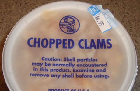 Clams tinned nutritional information