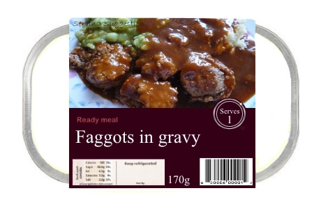 Faggots in gravy - ready meal nutritional information