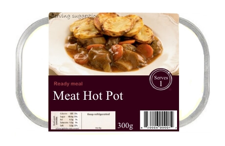 Lamb or beef hot pot - ready meal - 400g nutritional information