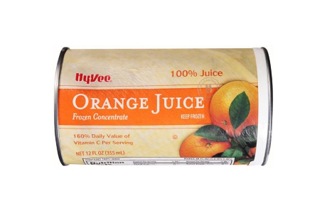 Orange juice concentrate - frozen nutritional information