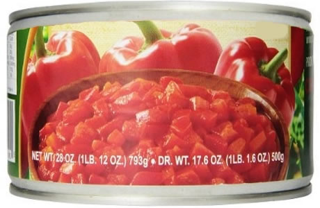 Pimento - tinned nutritional information