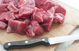 Beef stewing steak w/ fat nutritional information