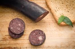 2 x 250g/7oz black pudding rings, outer casing removed, thickly sliced nutritional information