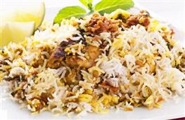 Chicken biryani with curry sauce - takeaway nutritional information