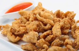 250g chicken skins, sliced nutritional information