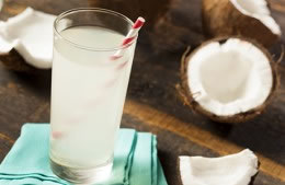 Glass of coconut water nutritional information