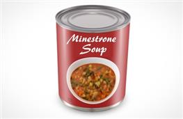 Minestrone soup - canned nutritional information