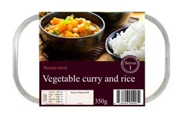 Vegetable curry and rice - ready meal nutritional information