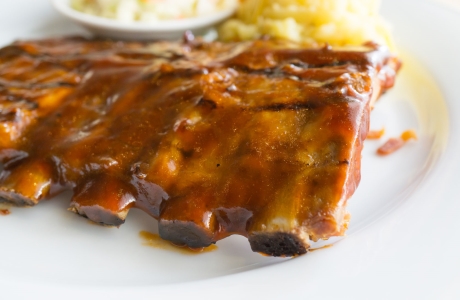 Barbecue pork ribs bone in - takeaway nutritional information