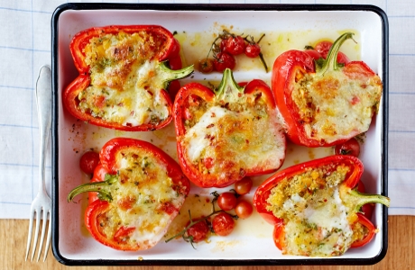 Baked stuffed red peppers recipe