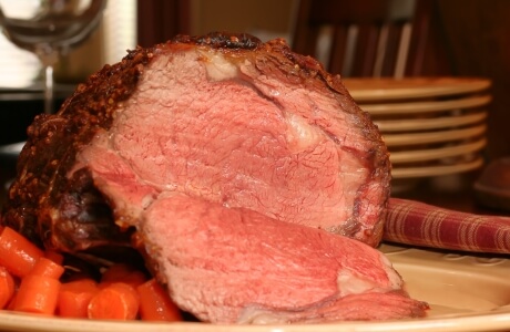 Beef rib roast with roast potatoes recipe