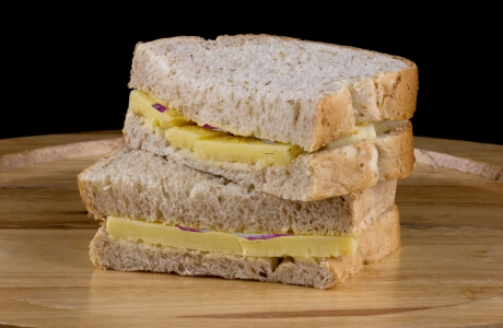 Cheese and onion sandwich on wholemeal nutritional information