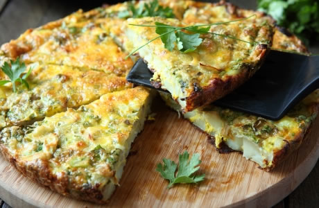 Cheese, leek and potato tortilla recipe