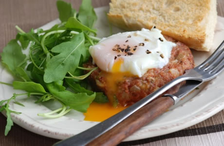 Corned beef hash with eggs and cornbread recipe