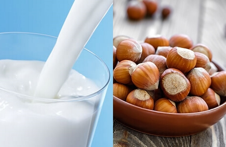 Hazelnuts and a glass of milk recipe