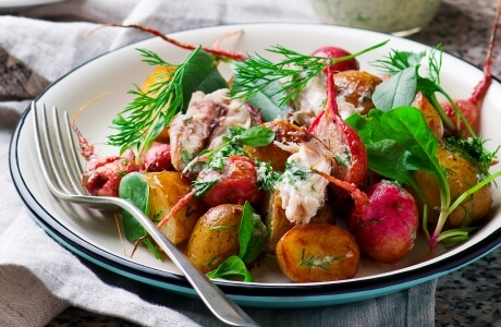 Mackerel, potato and radish salad recipe