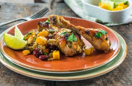 Mango, bean, rice and chicken bake recipe