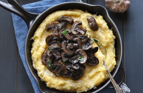 Mushrooms with Parmesan mash recipe