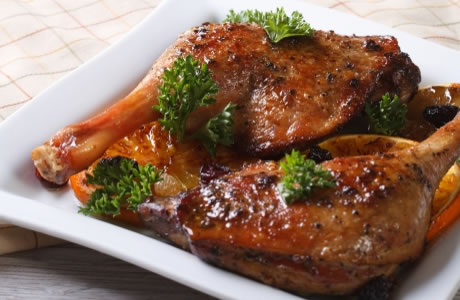 Orange and thyme duck legs recipe