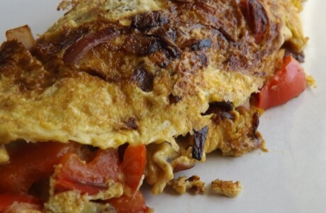Pepper and onion omelette recipe
