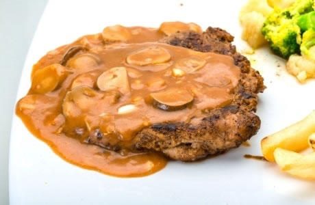 Pork with mushroom sauce recipe