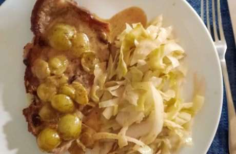 Pork chops with grapes recipe