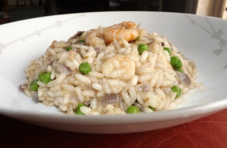 Prawn and pea risotto recipe