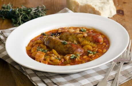 Quick sausage cassoulet recipe