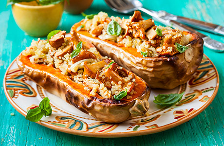 Roasted butternut squash stuffed with veg recipe