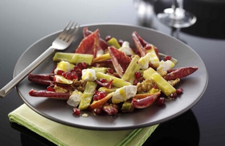 Roasted Leek, Endive, Walnut and Apple Salad with Goats Cheese recipe