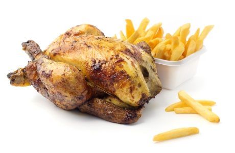Simple roast chicken and chips  recipe
