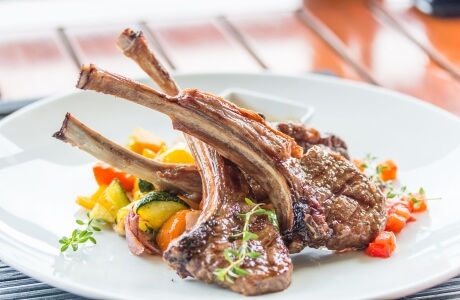 Spring lamb cutlets & roasted vegetables recipe