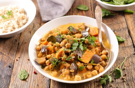 Sweet potato, aubergine and chickpea curry recipe