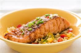 Baked salmon with couscous recipe