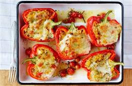 Baked stuffed red peppers recipe