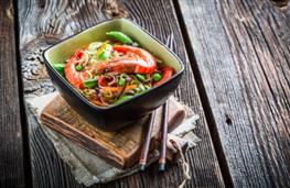 King prawns noodles and peas recipe